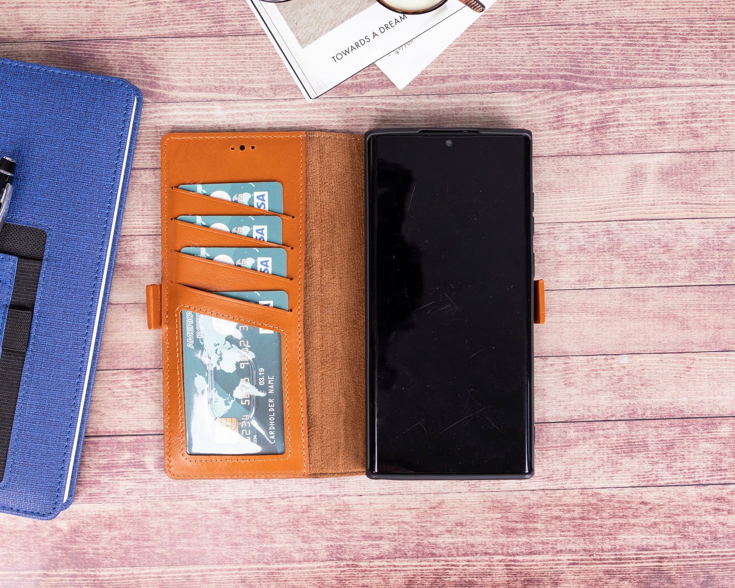 Samsung Galaxy S22 Ultra (6.8") Leather Wallet Case - Brown