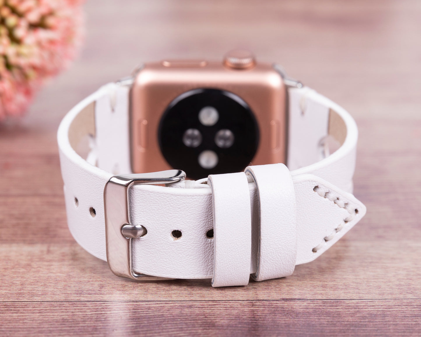 Caen Leather Apple Watch Band - White