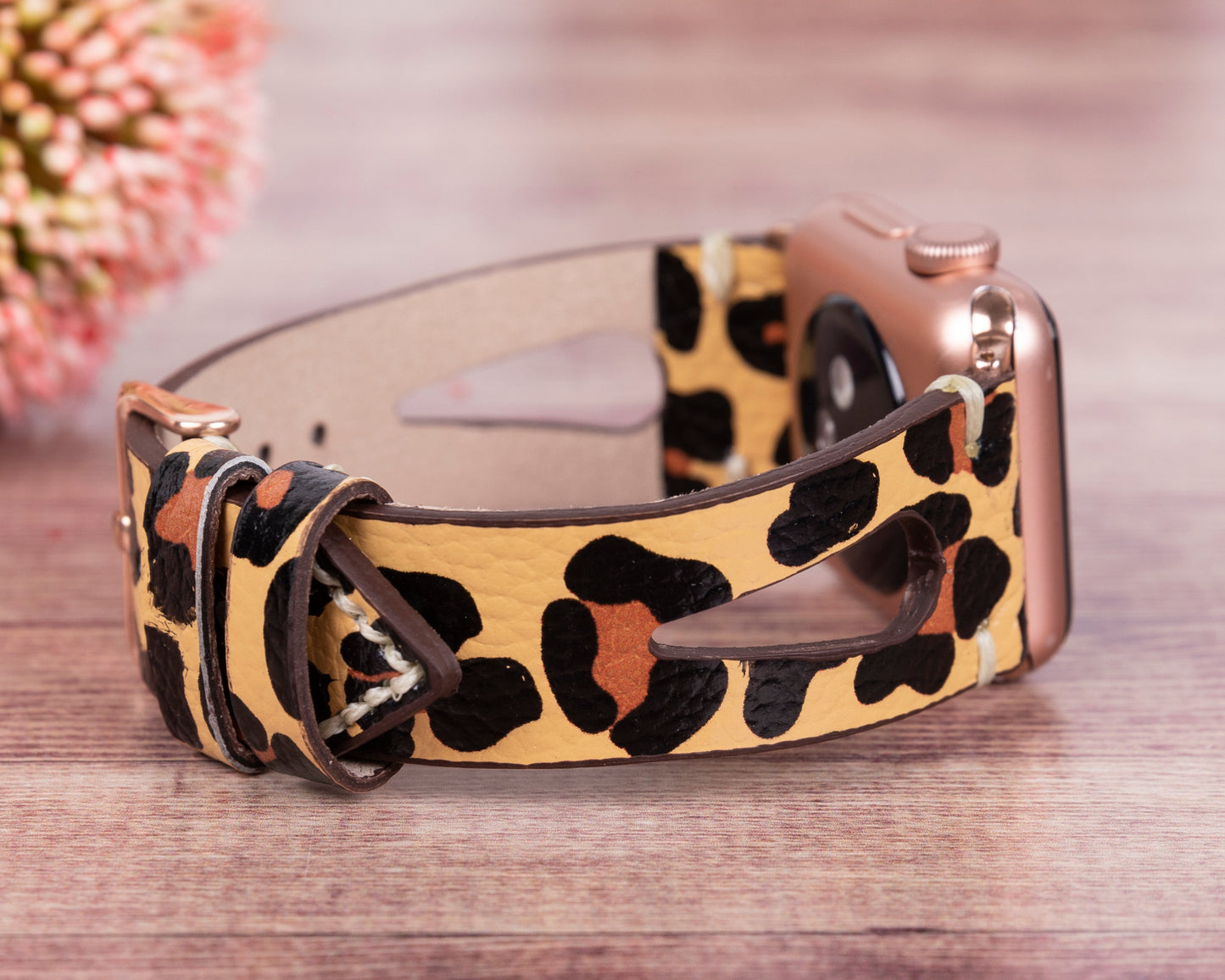 Caen Leather Apple Watch Band - Leopard
