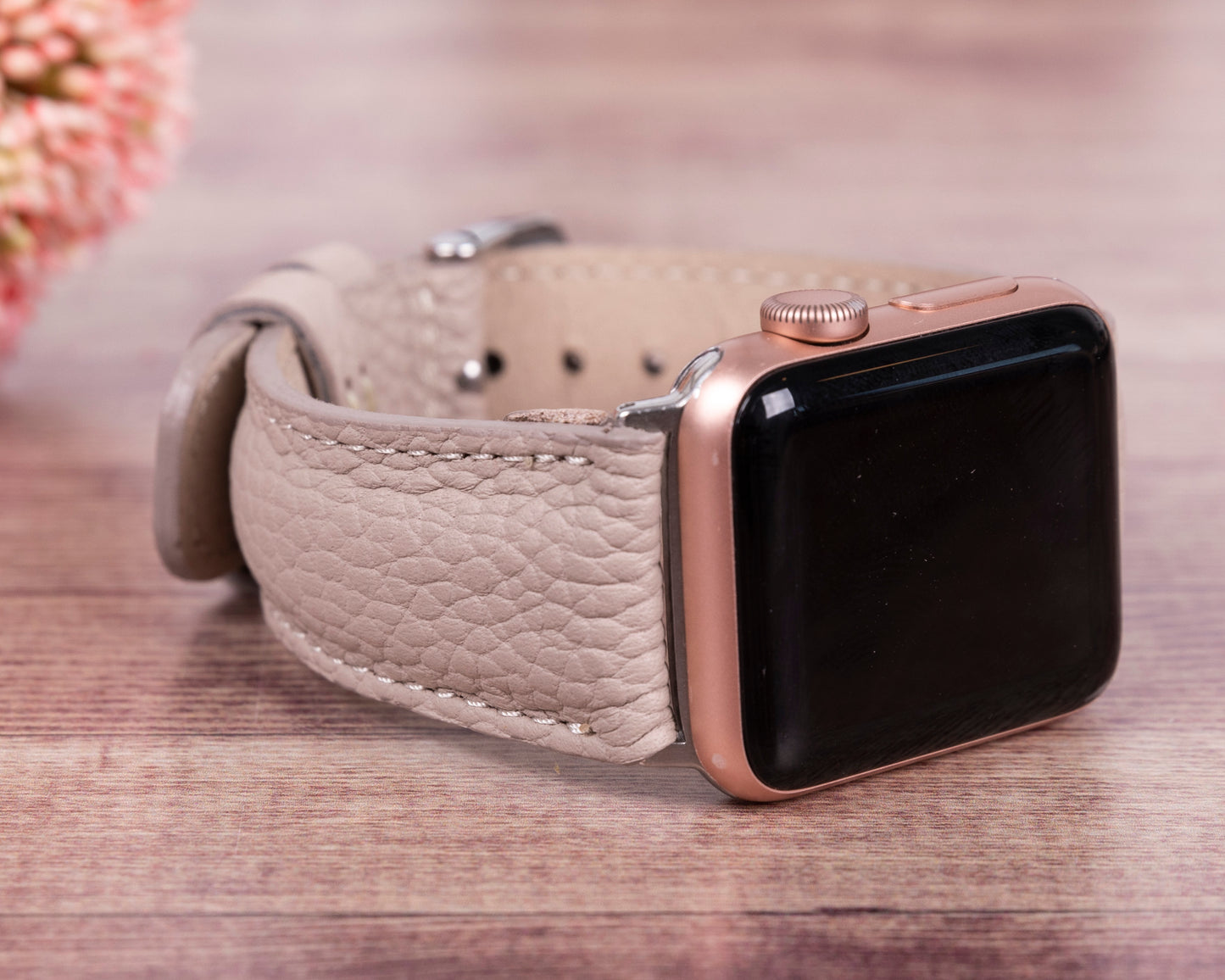 Roma Leather Apple Watch Band - Beige