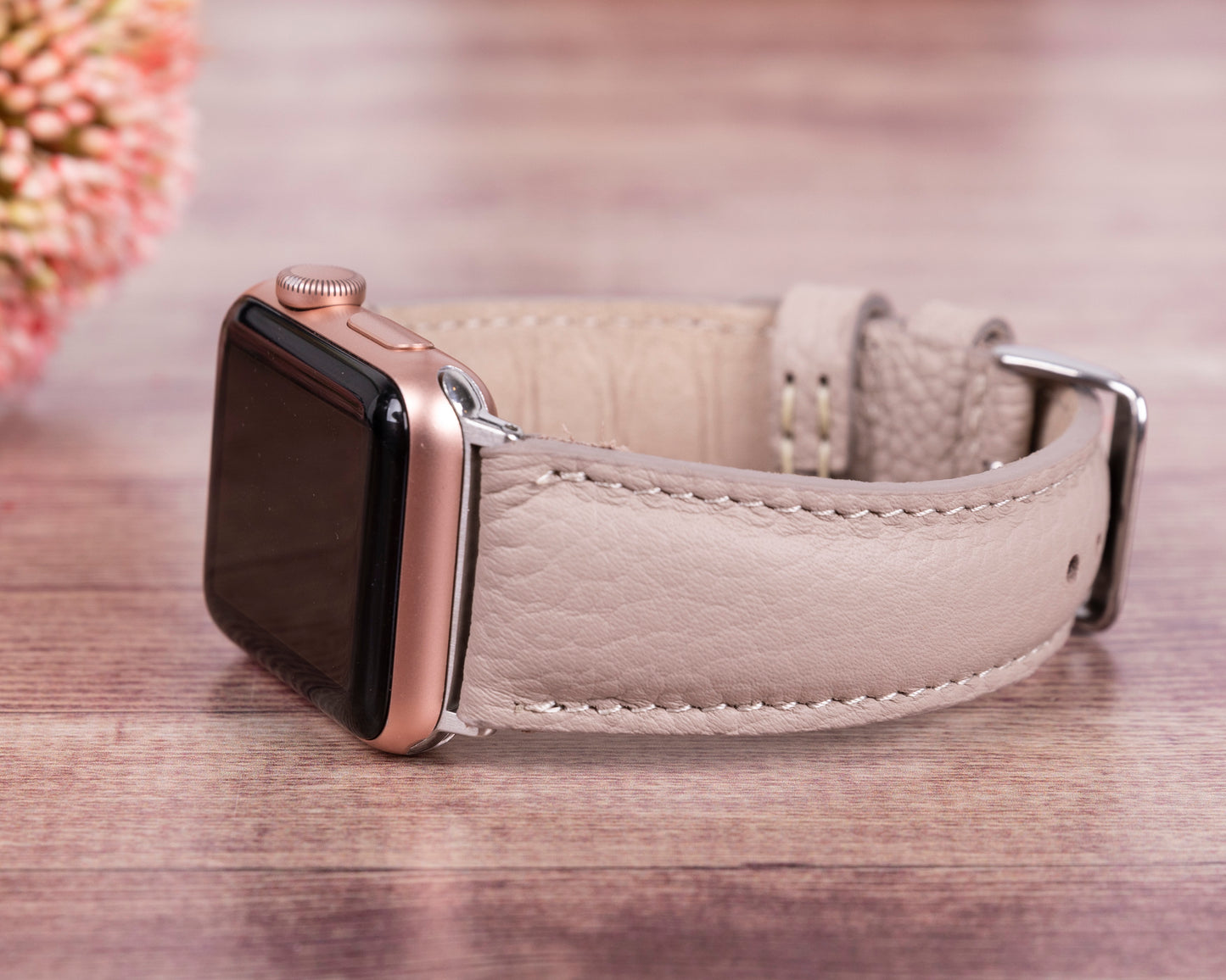 Roma Leather Apple Watch Band - Beige