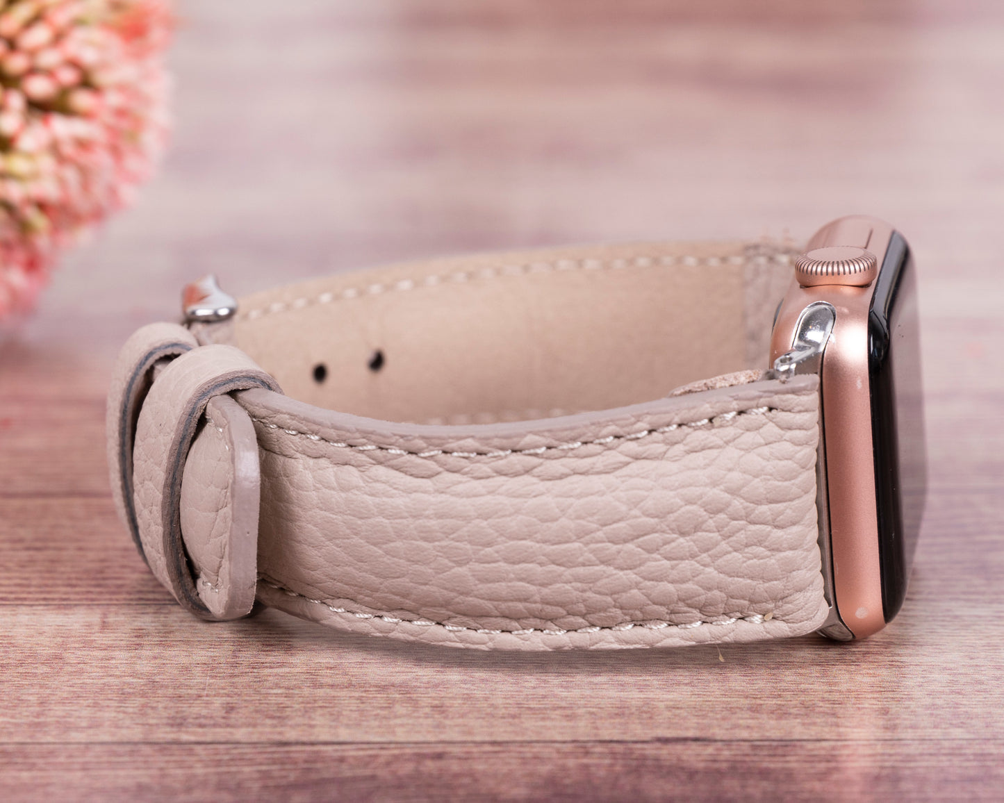 Roma Leather Apple Watch Band - Beige