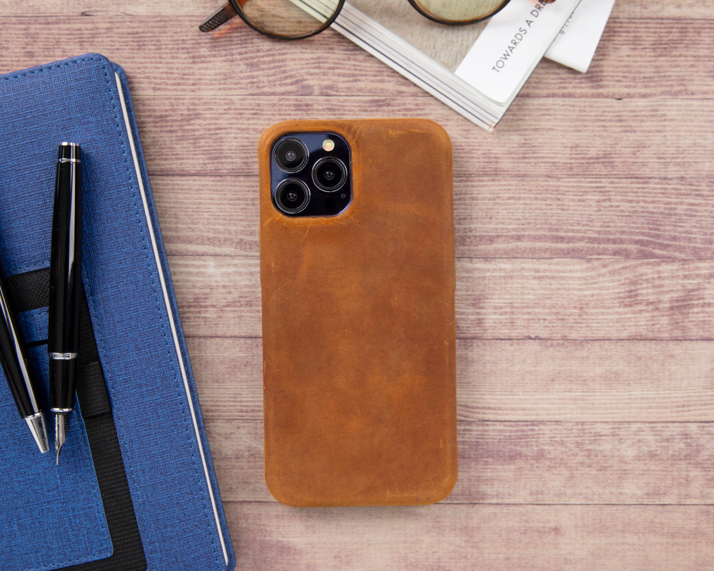 iPhone 13 Pro Max (6.7") Full Leather MagSafe Snap On Case - Dark Brown