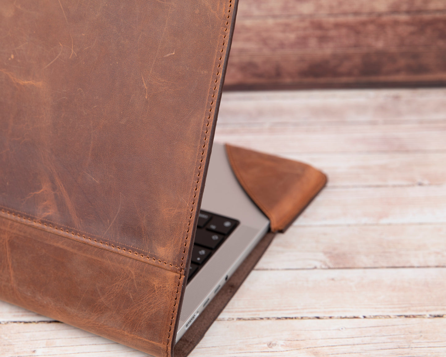 Macbook/Notebook Leather Case 13"/14"/16" - Teak Brown