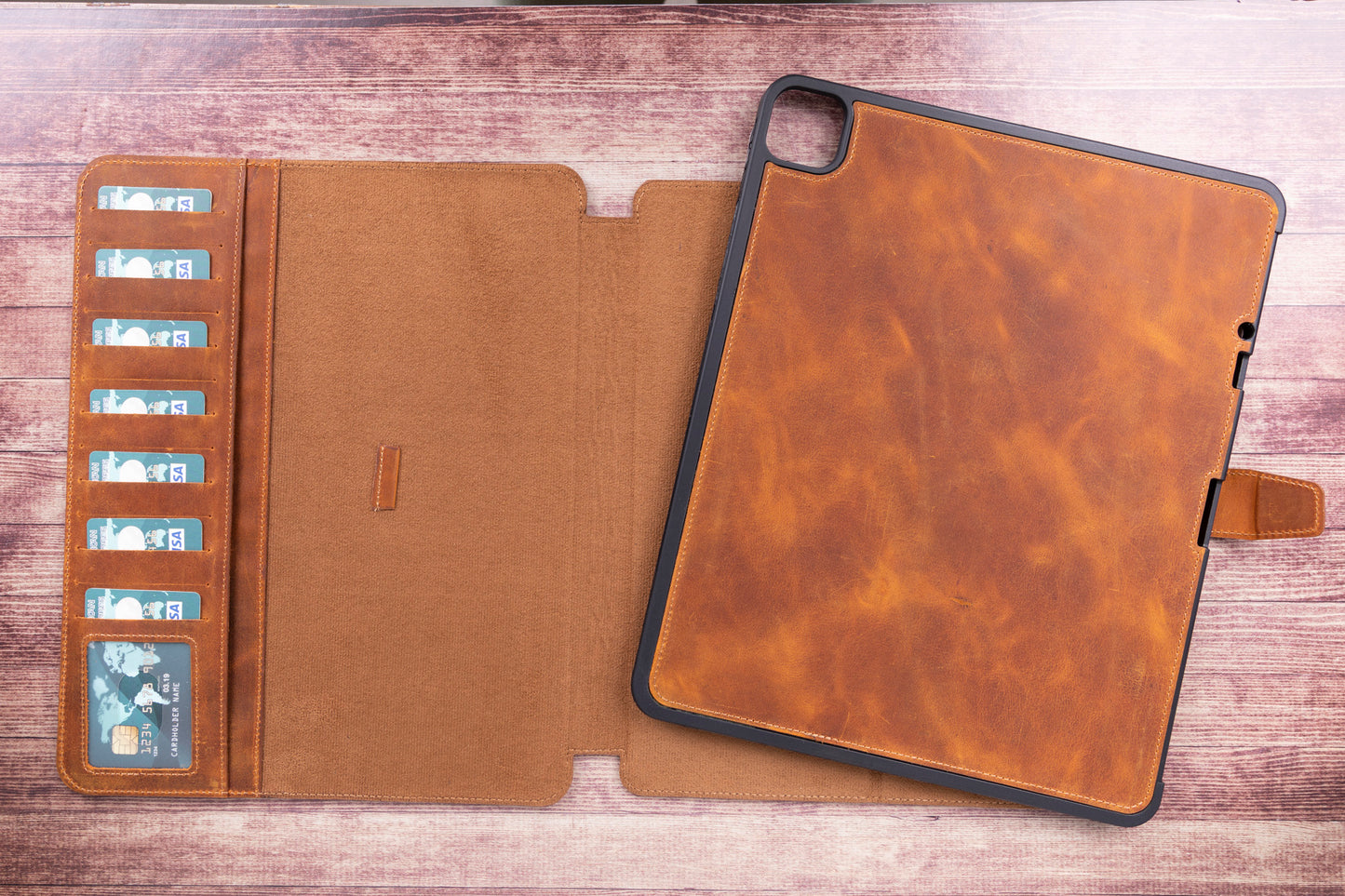 Apple iPad Pro (12.9") Leather Detachable Wallet Case - Brown