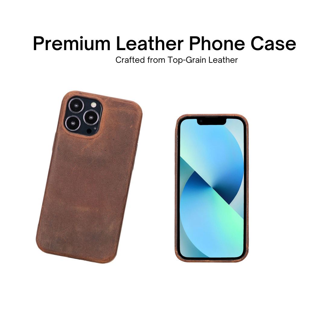 iPhone 13 Pro (6.1") Full Leather MagSafe Snap On Case - Teak Brown