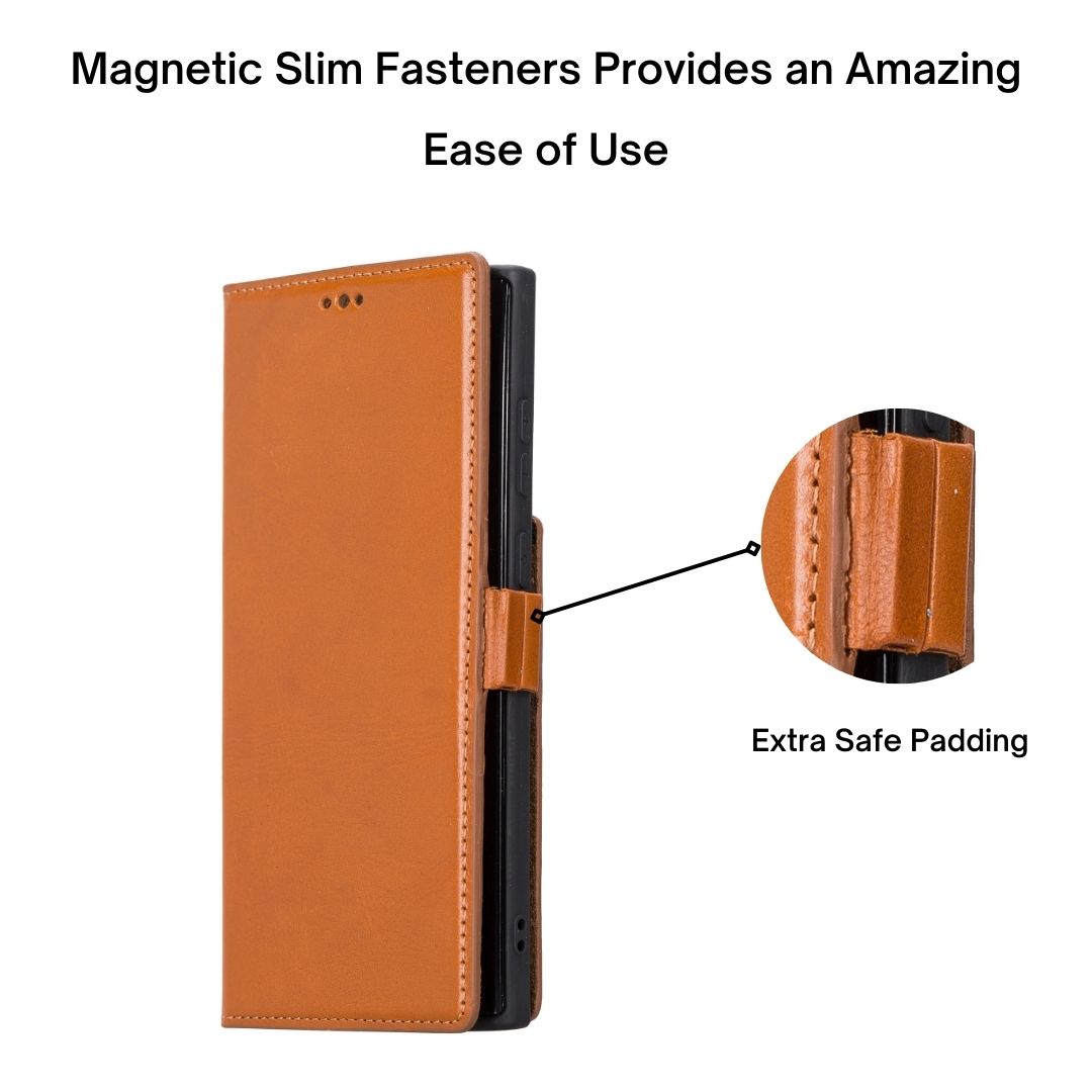 Samsung Galaxy S22 (6.1") Leather Wallet Case - Brown