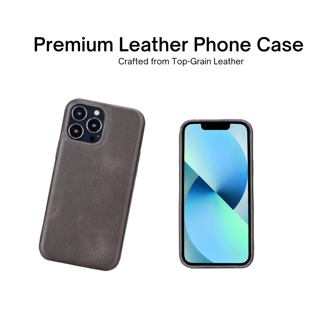 iPhone 14 Plus (6.7") Full Leather MagSafe Snap On Case - Rustic Black