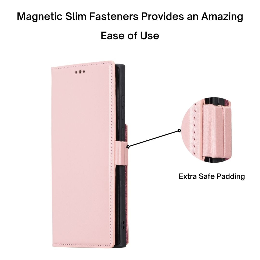 Samsung Galaxy S22 Ultra (6.8") Leather Wallet Case - Pink
