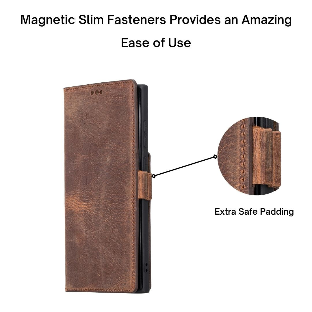 Samsung Galaxy S22 Plus (6.6") Leather Wallet Case - Teak Brown