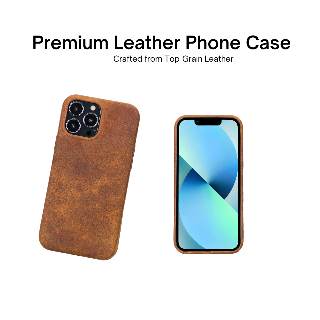 iPhone 13 Pro Max (6.7") Full Leather MagSafe Snap On Case - Dark Brown