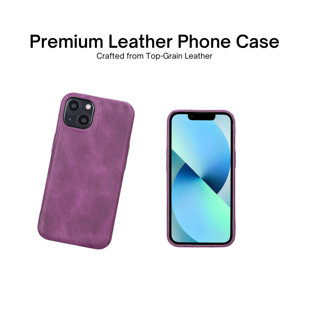 iPhone 13 (6.1") Full Leather MagSafe Snap On Case - Purple