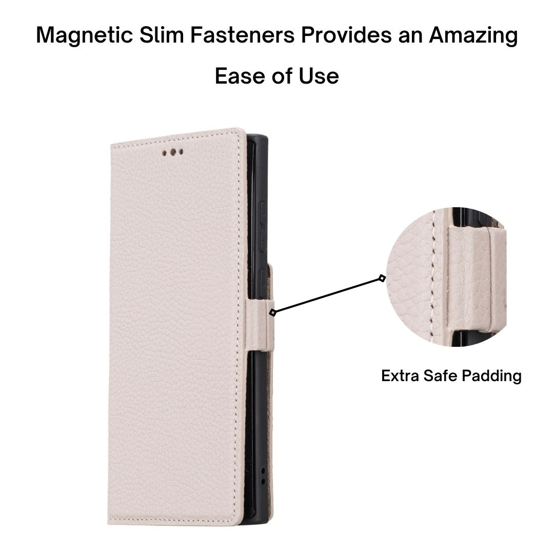 Samsung Galaxy S22 Plus (6.6") Leather Wallet Case - Beige