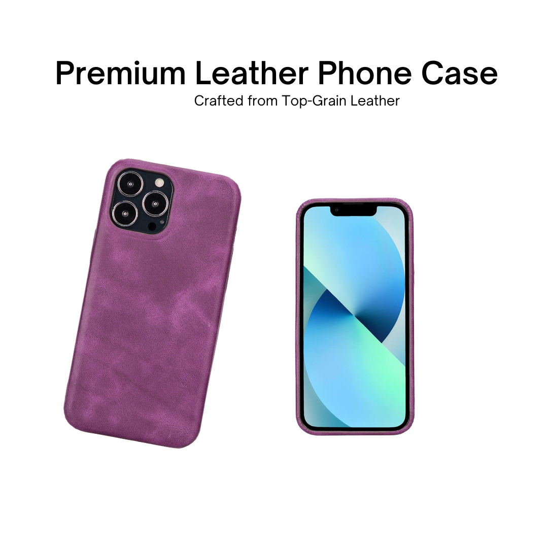 iPhone 13 Pro Max (6.7") Full Leather MagSafe Snap On Case - Purple