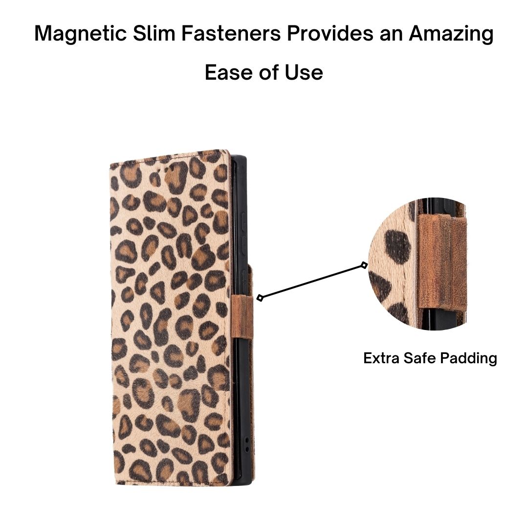 Samsung Galaxy S22 Plus (6.6") Leather Wallet Case - Furry Leopard