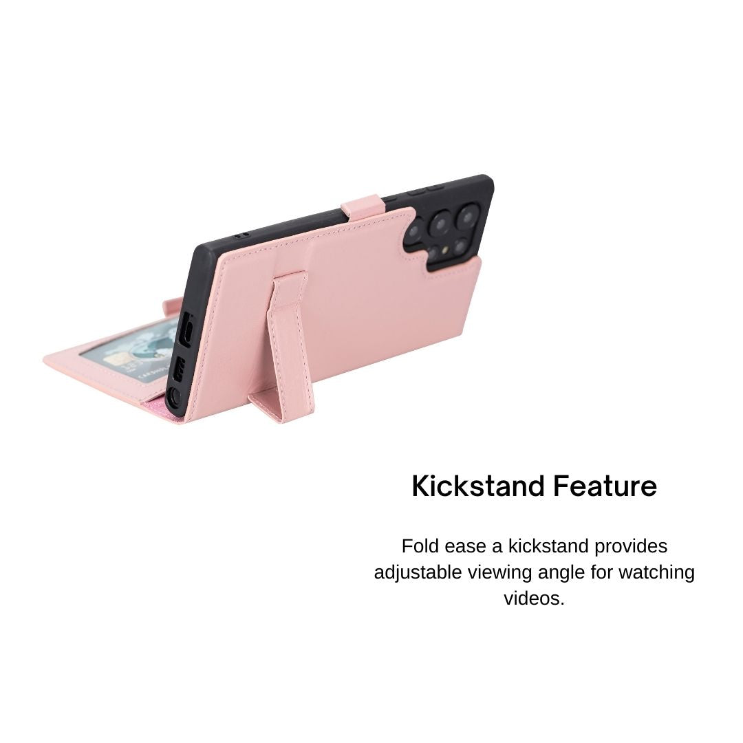 Samsung Galaxy S22 Ultra (6.8") Leather Wallet Case - Pink