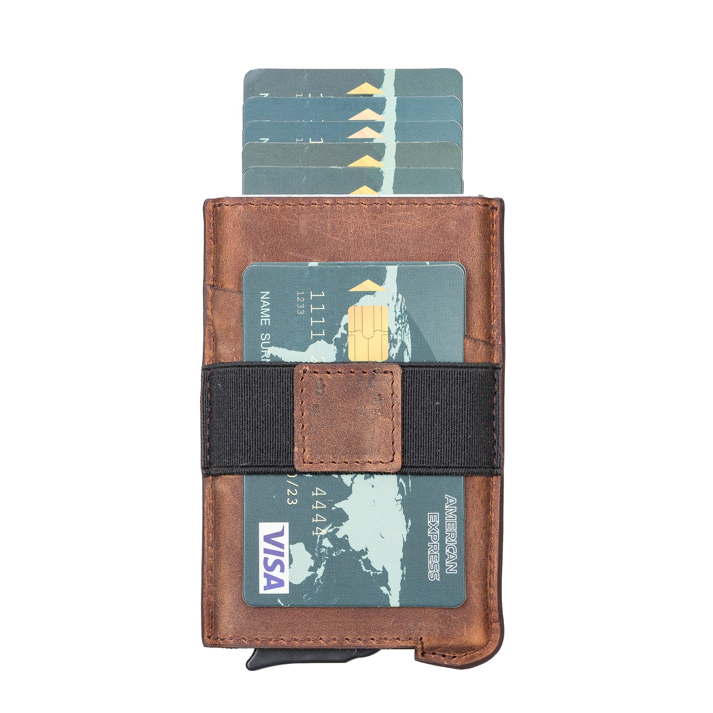 Thomson Leather Mechanic Card Holder - Teak Brown