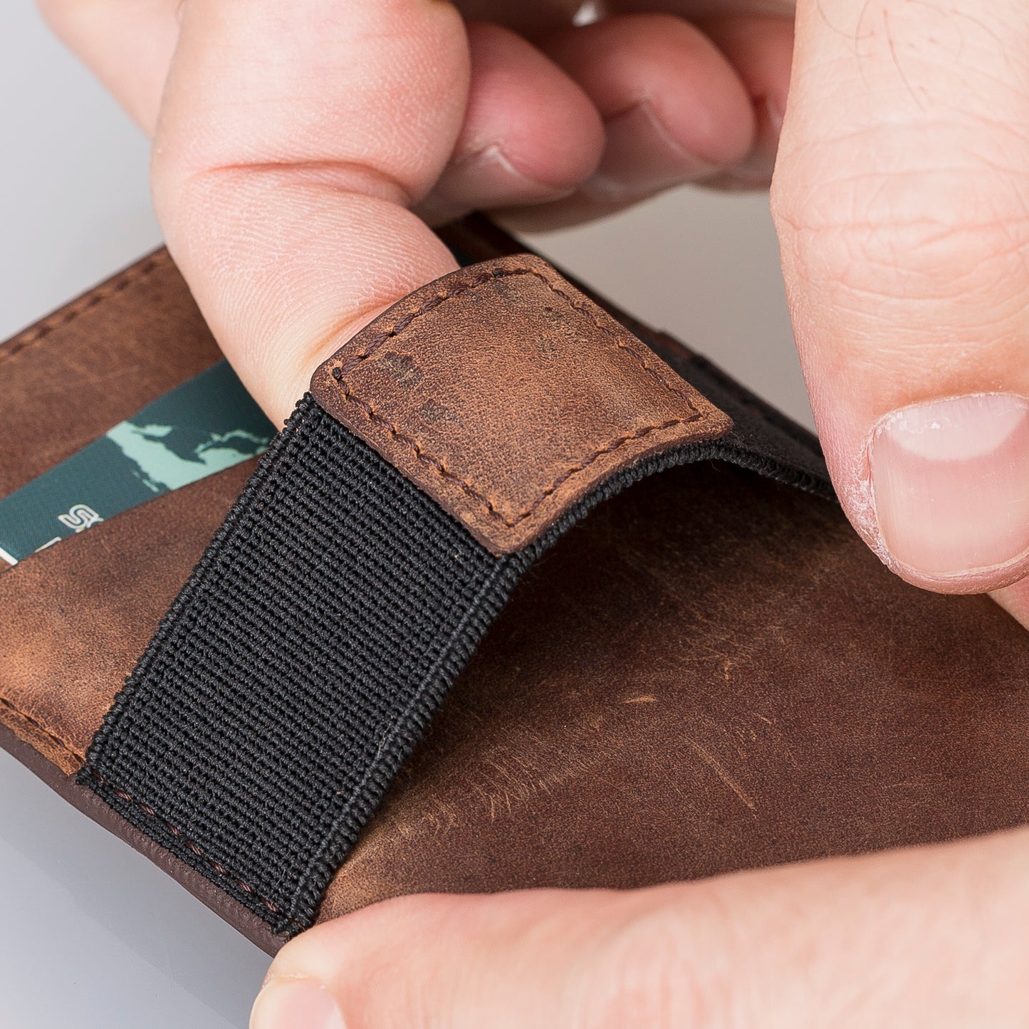 Thomson Leather Mechanic Card Holder - Teak Brown