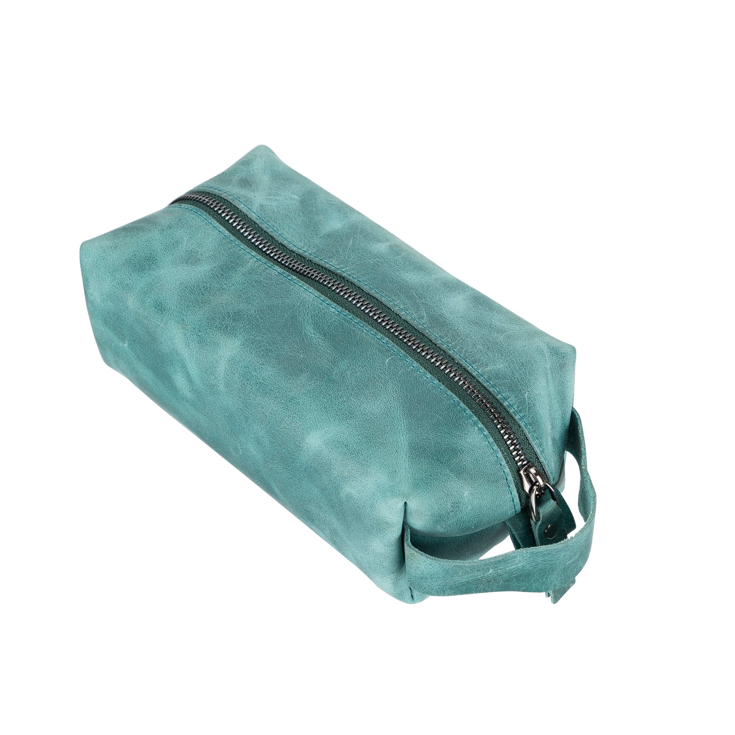 Leather Women Make Up Bag - Antic Green