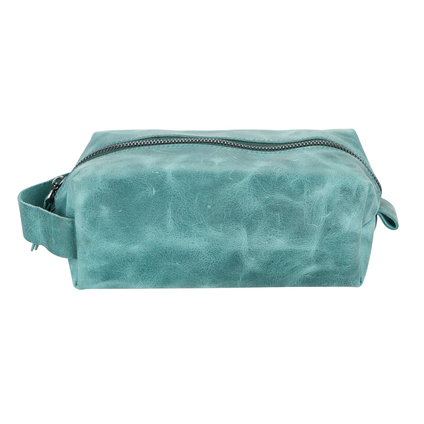 Leather Women Make Up Bag - Antic Green