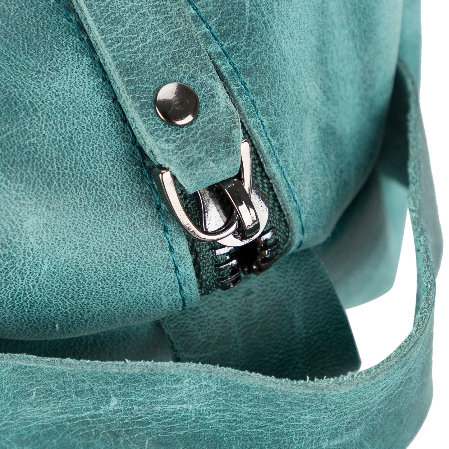 Leather Women Make Up Bag - Antic Green