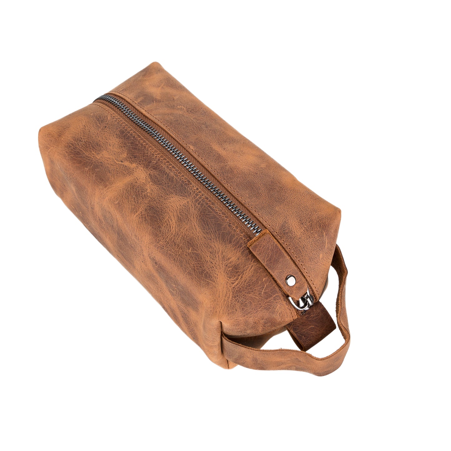Leather Women Make Up Bag - Antic Brown