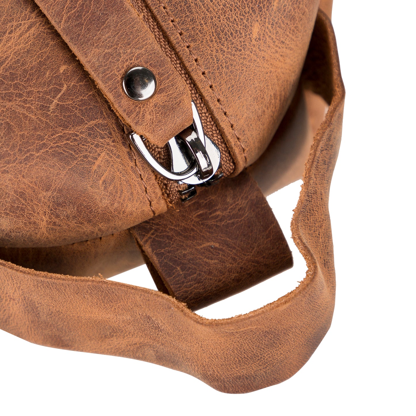 Leather Women Make Up Bag - Antic Brown