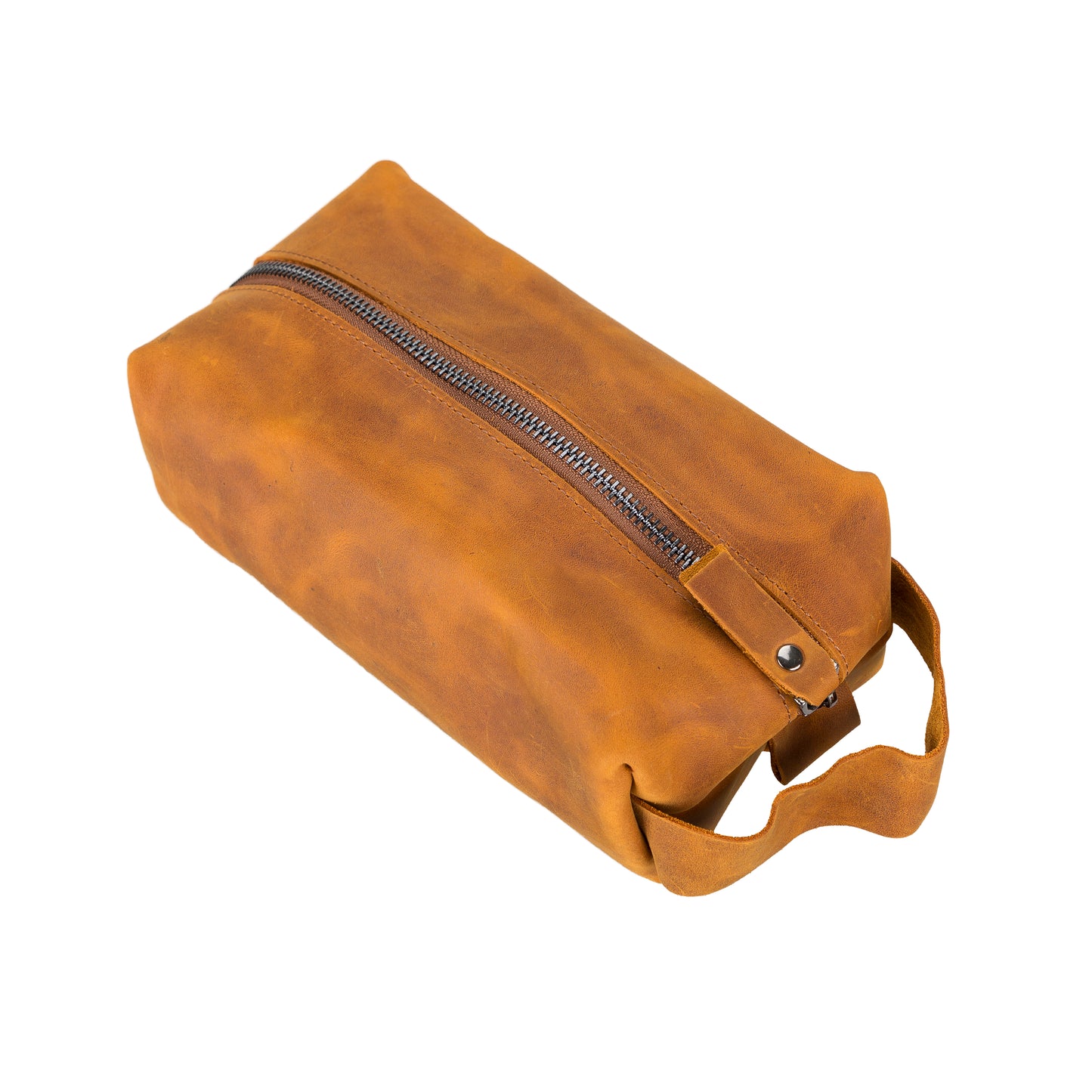 Leather Women Make Up Bag - Dark Brown