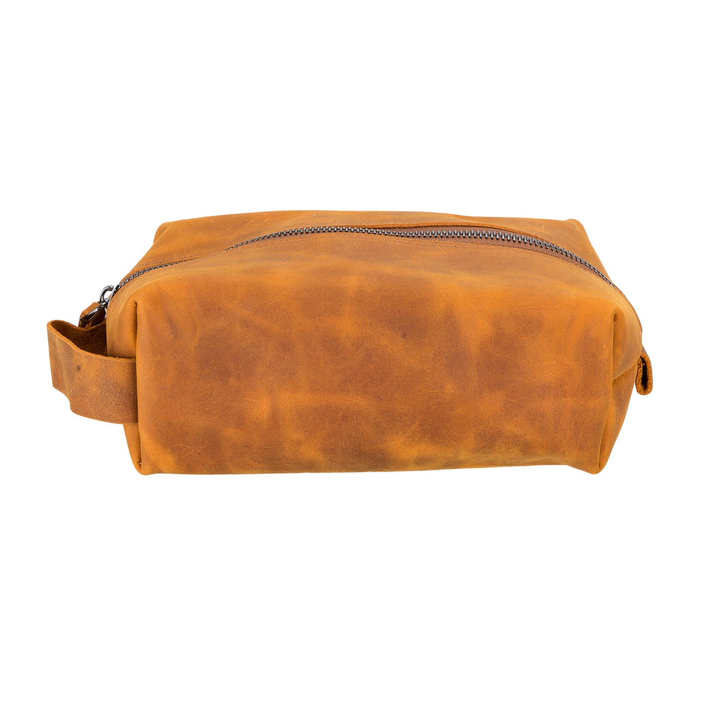 Leather Women Make Up Bag - Dark Brown