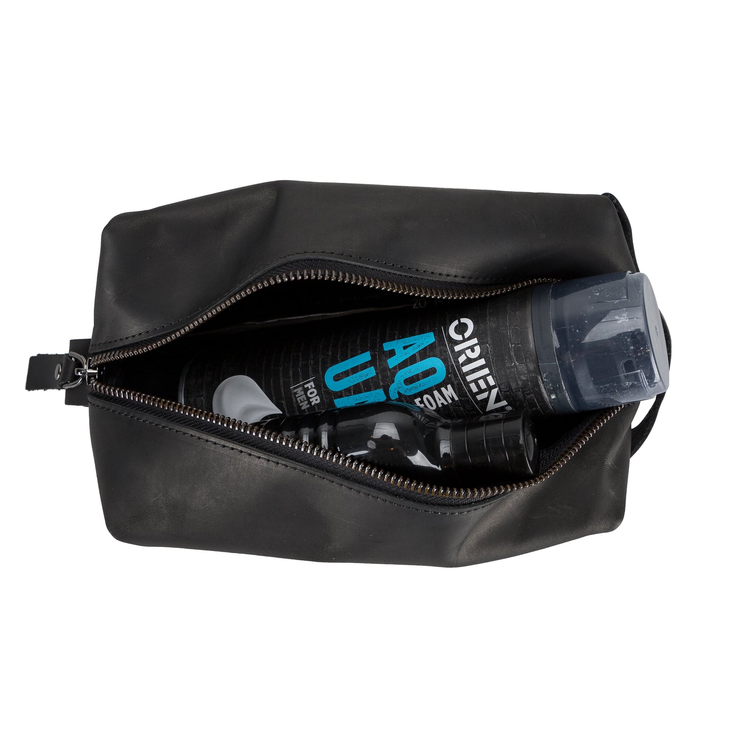 Leather Women Make Up Bag - Antic Black