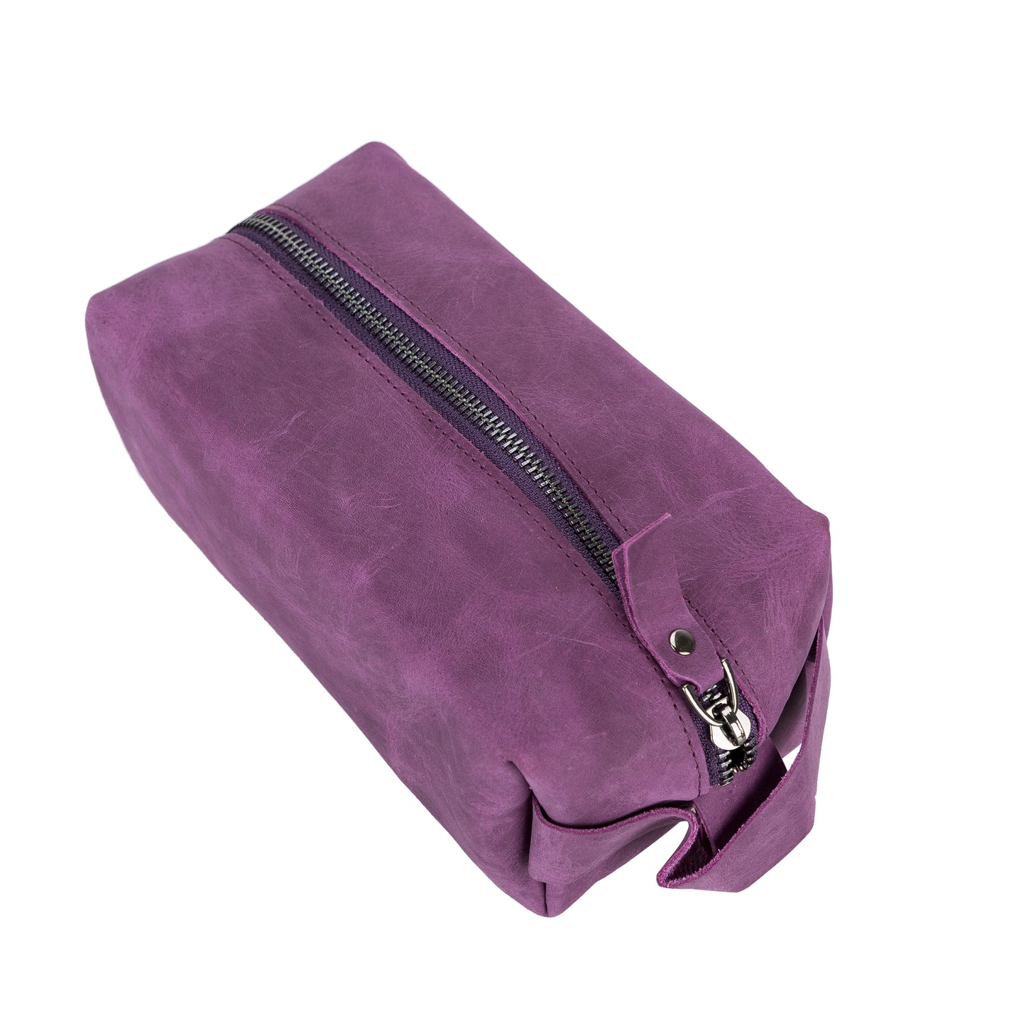 Leather Women Make Up Bag - Purple