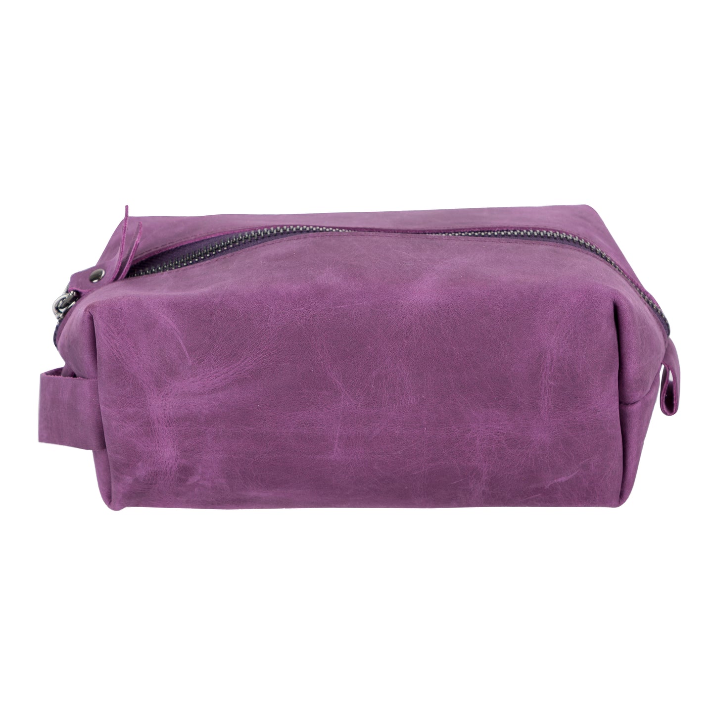 Leather Women Make Up Bag - Purple