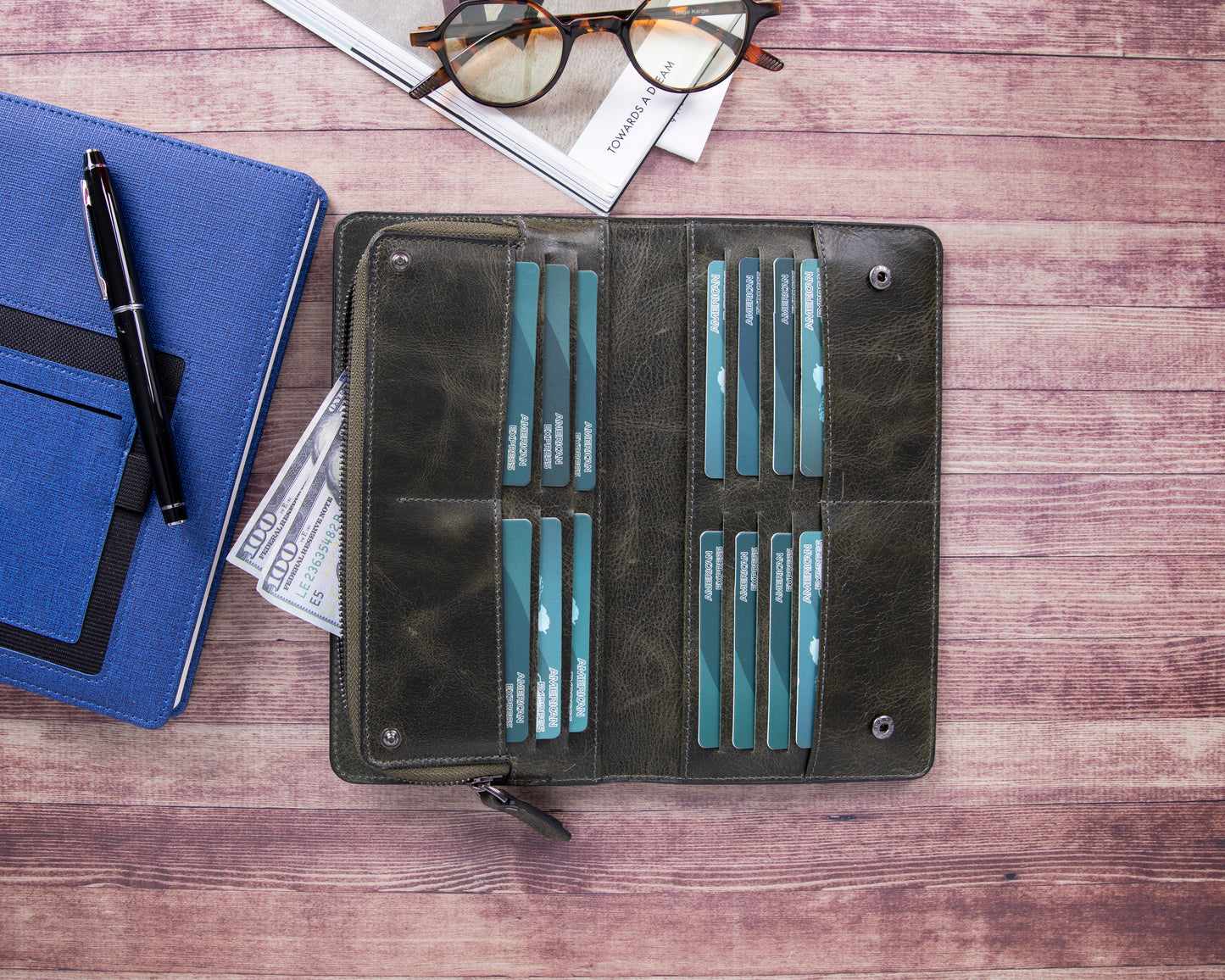 Ascona Leather Women Wallet - Green