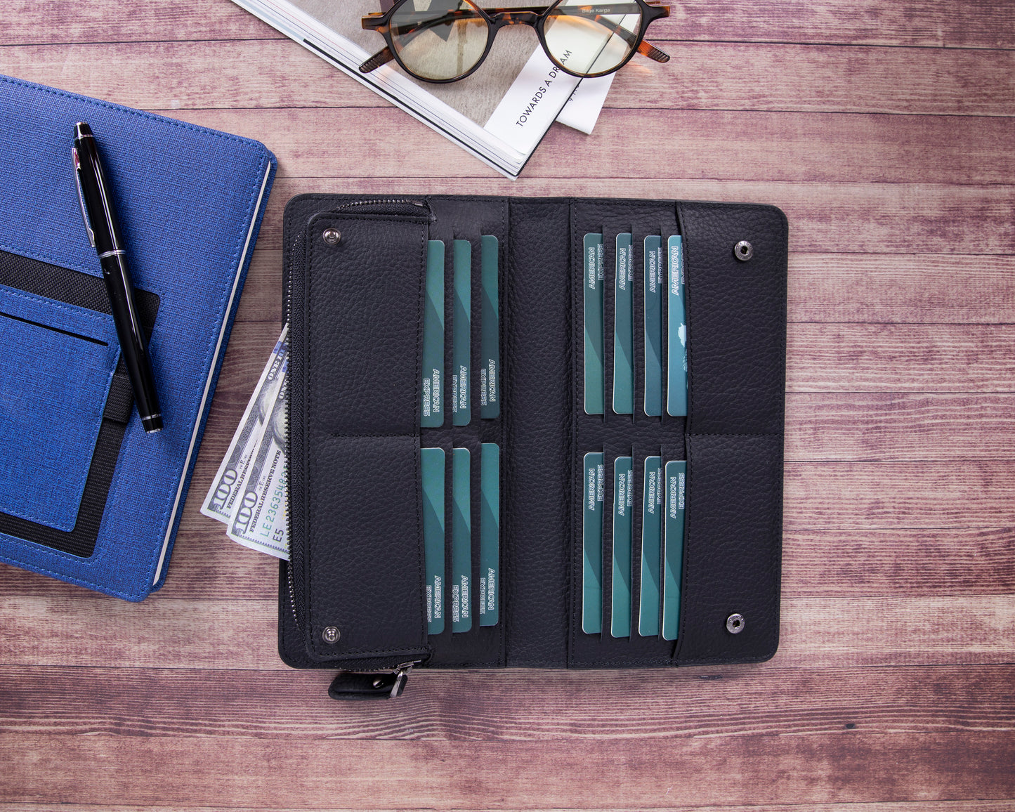 Ascona Leather Women Wallet - Black