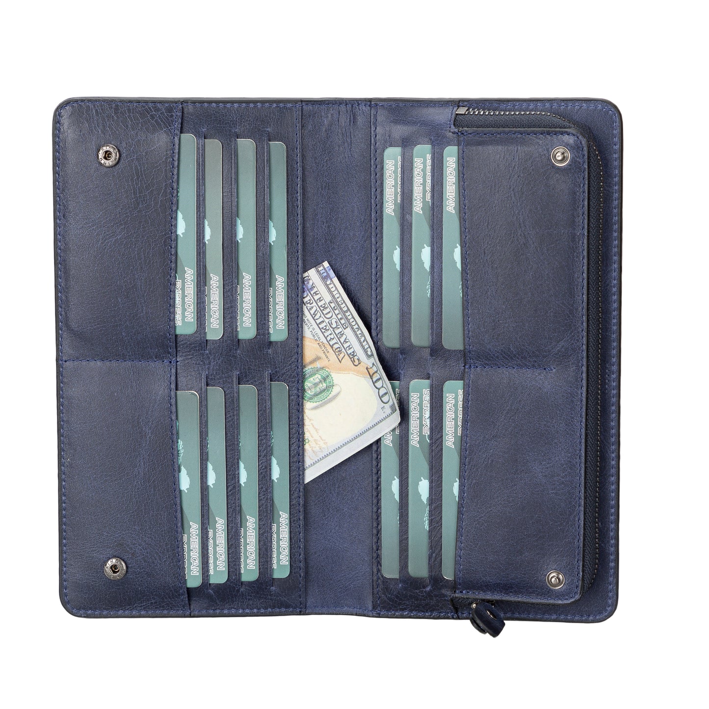 Ascona Leather Women Wallet - Blue