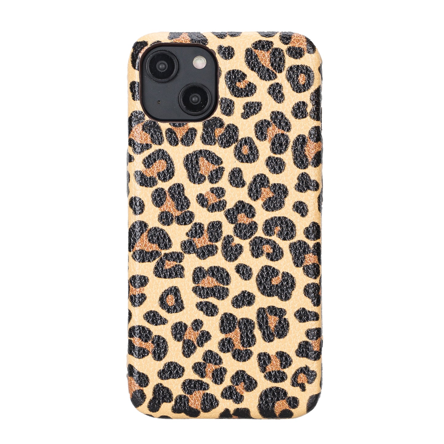 iPhone 14 (6.1") Full Leather MagSafe Snap On Case - Leopard