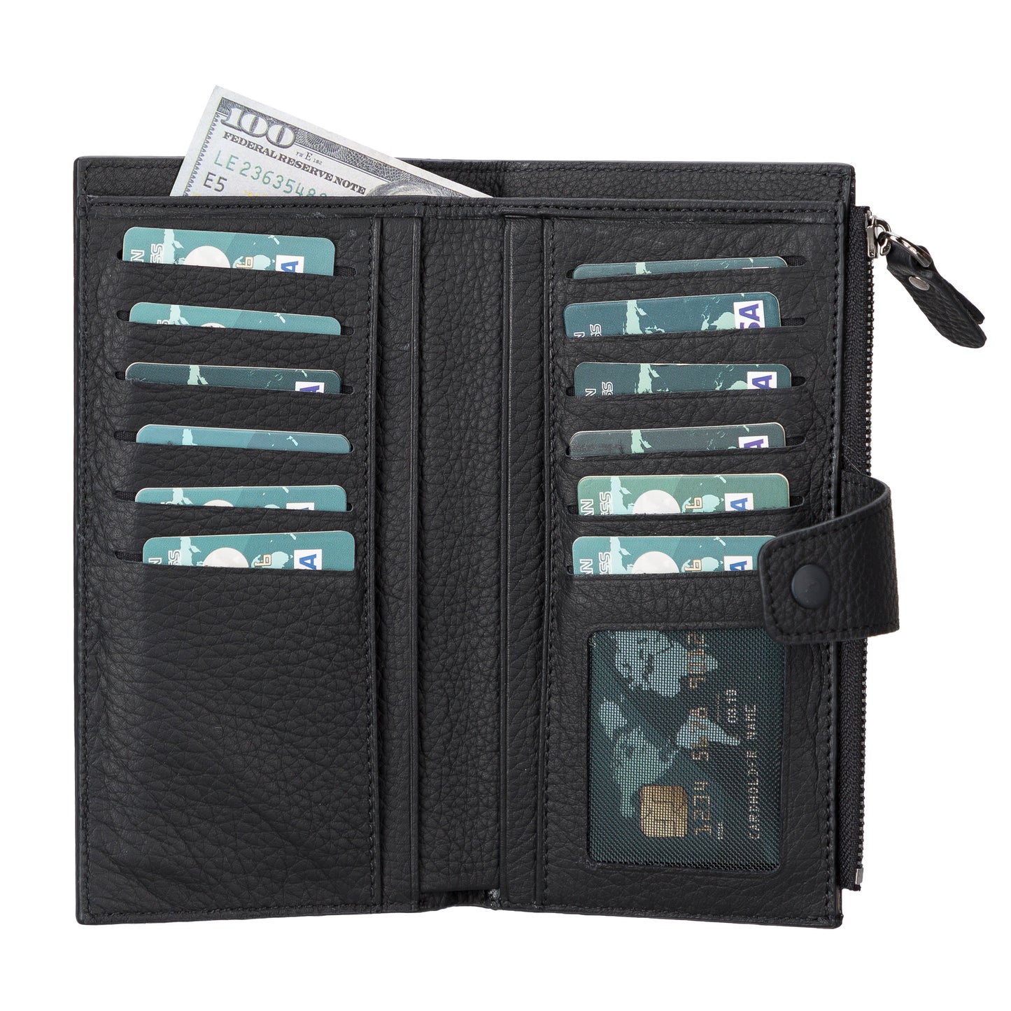 Lozan Leather Women Wallet - Palled Black