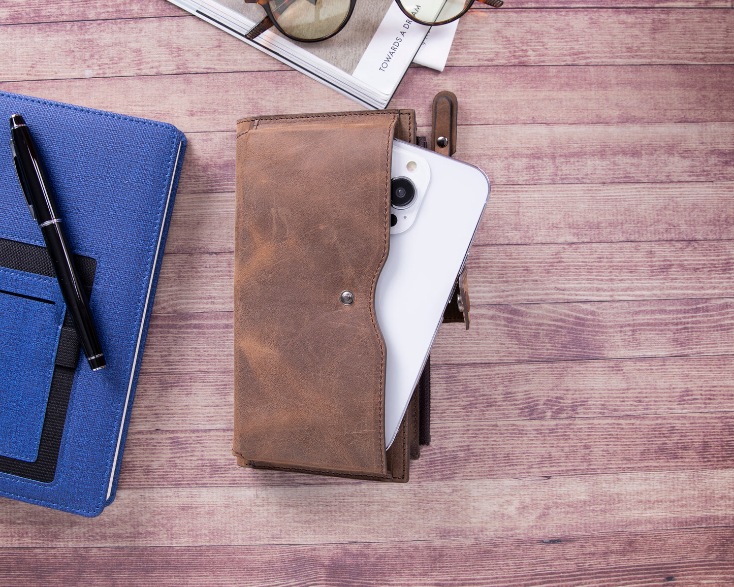 Lozan Leather Women Wallet - Teak Brown