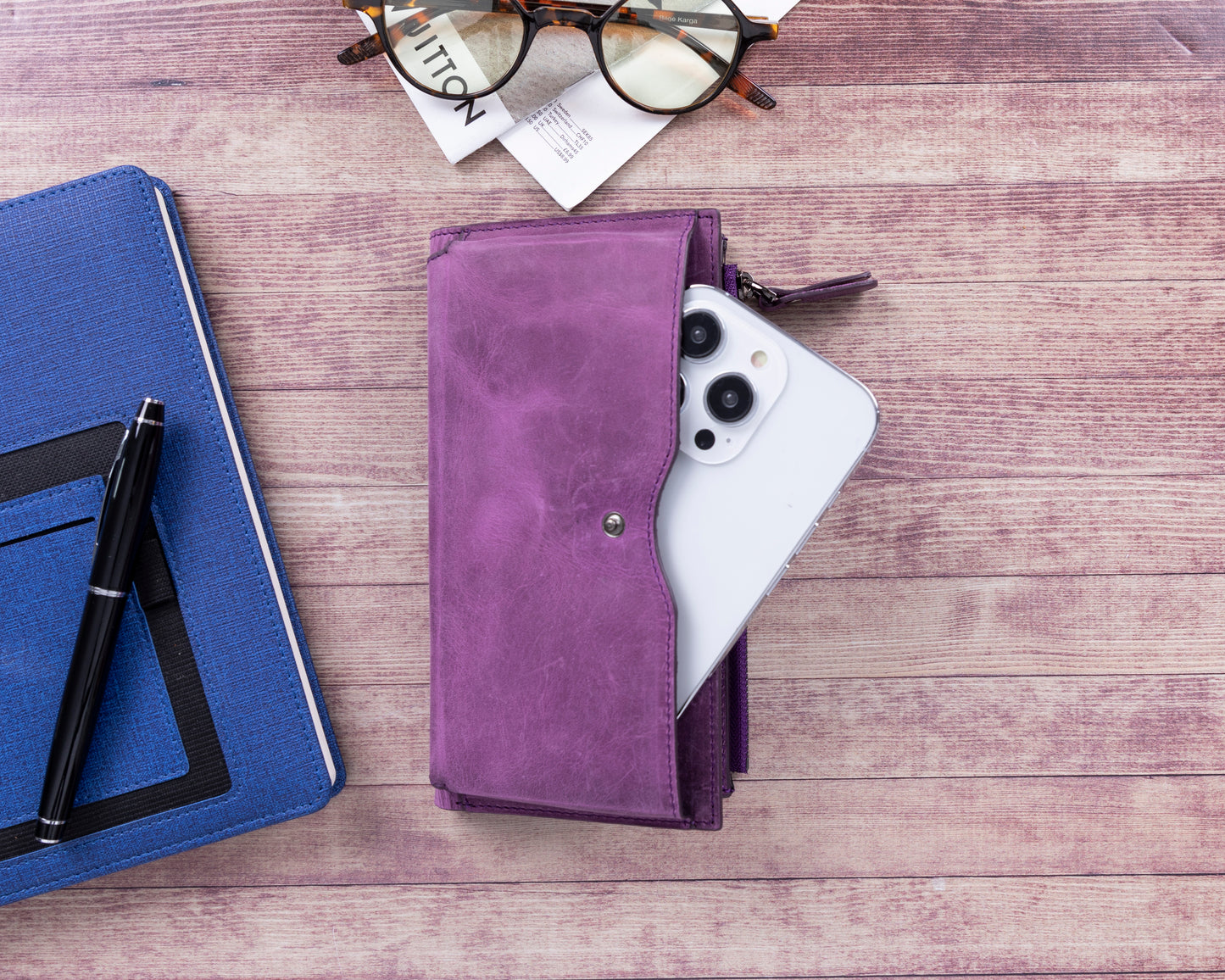 Lozan Leather Women Wallet - Purple