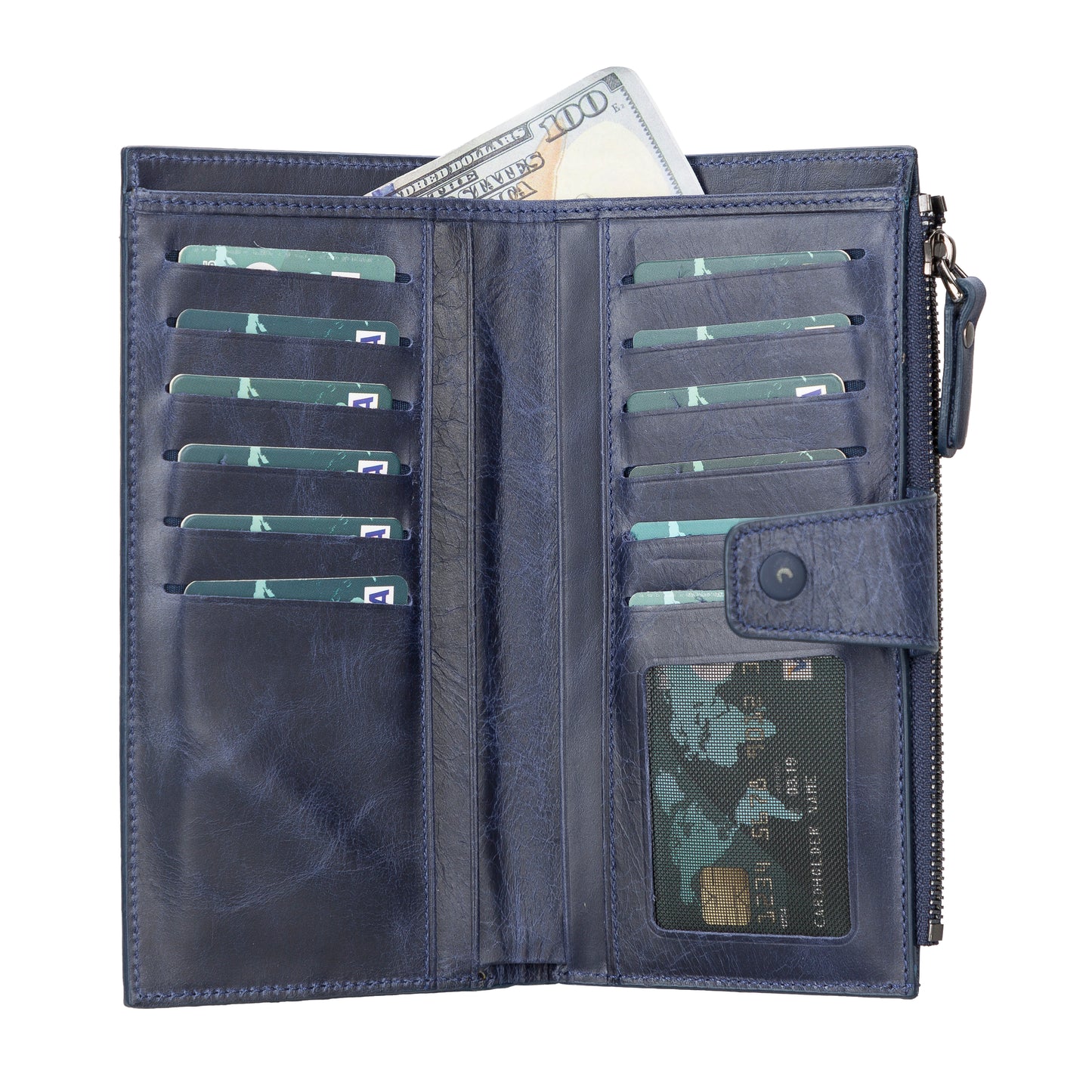 Lozan Leather Women Wallet - Blue