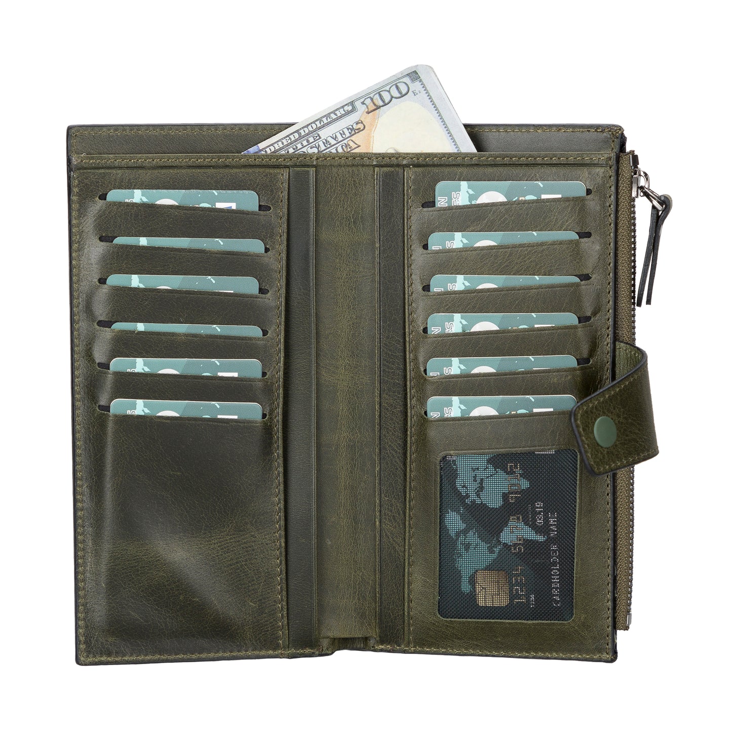 Lozan Leather Women Wallet - Green
