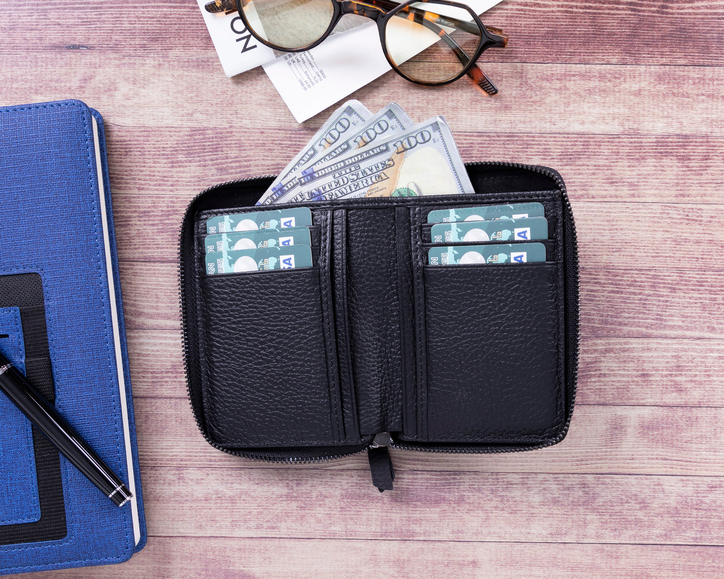 Lugano Leather Women Wallet - Black