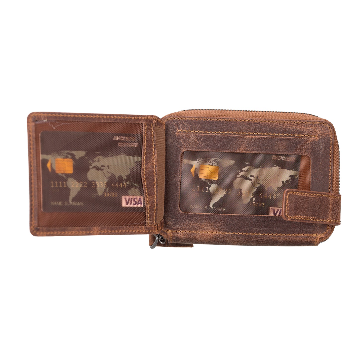 Lugano Leather Women Wallet - Teak Brown