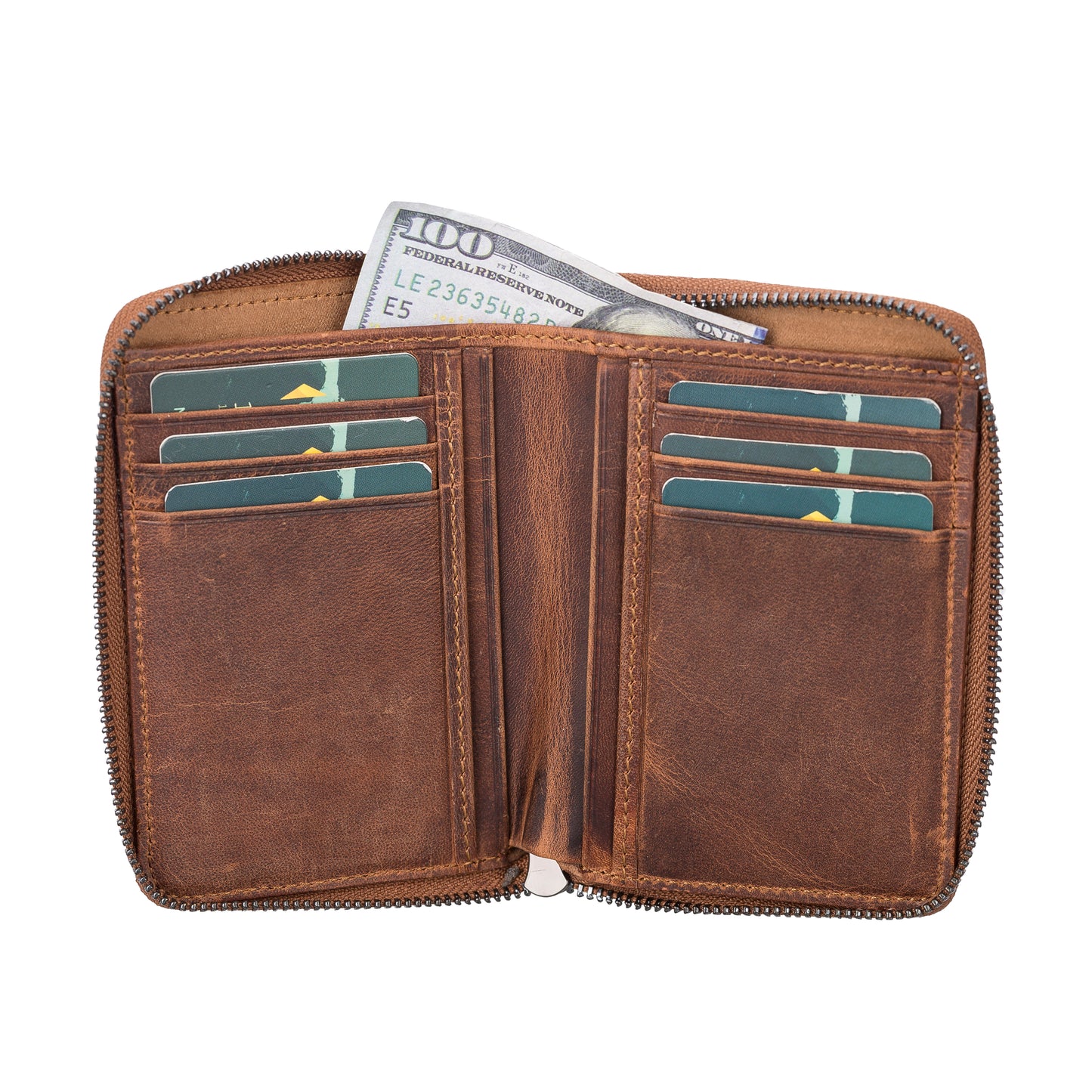 Lugano Leather Women Wallet - Teak Brown