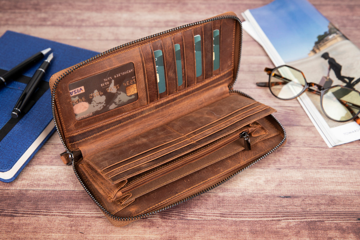 Nikea Leather Women Wallet - Teak Brown
