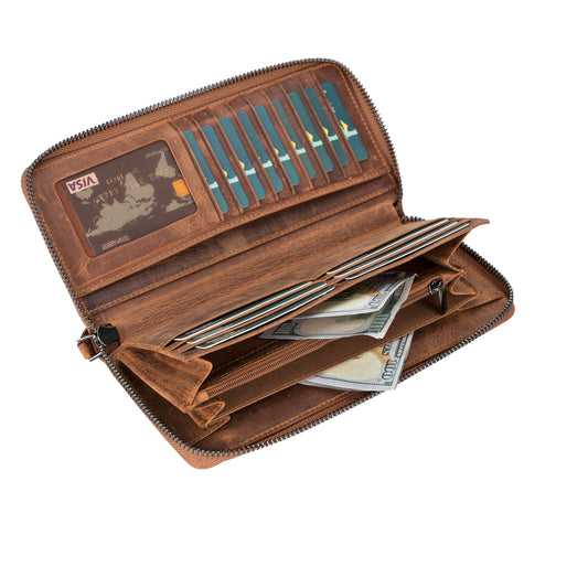 Nikea Leather Women Wallet - Teak Brown