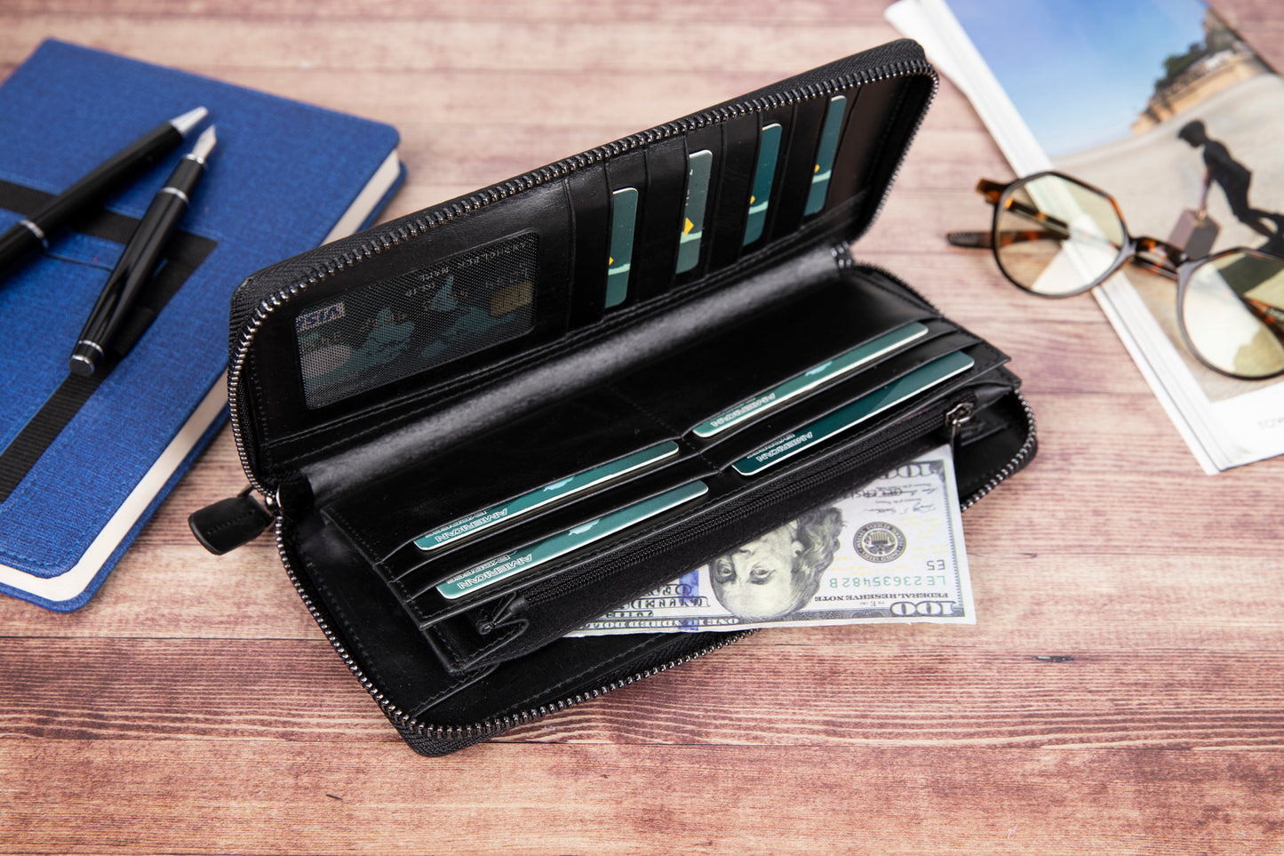Nikea Leather Women Wallet - Rustic Black