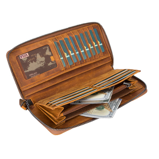 Nikea Leather Women Wallet - Dark Brown