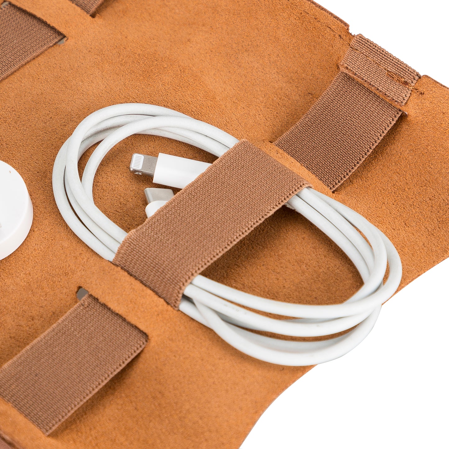 Leather Cable Organizer - Rustic Brown
