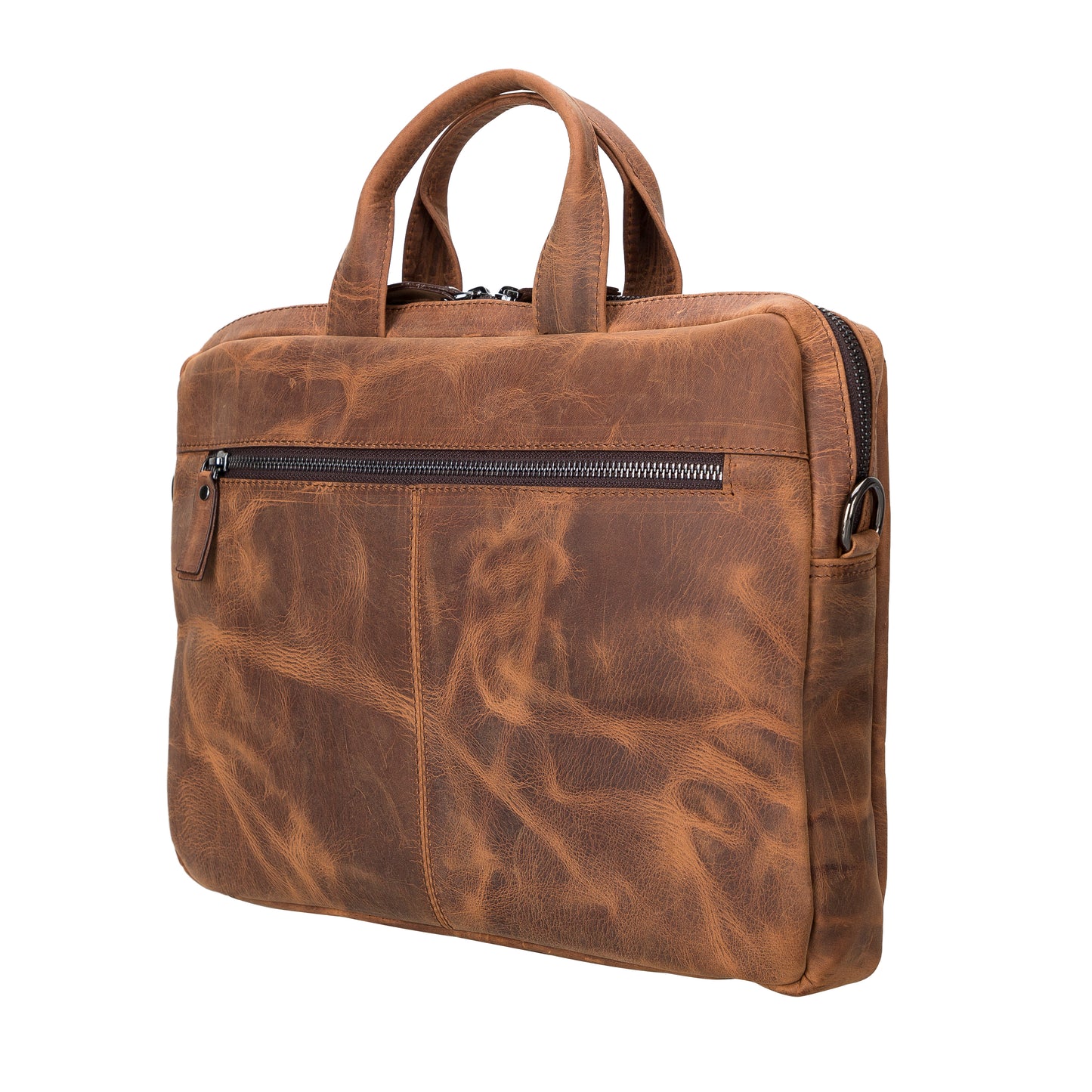 Leather Notebook/Macbook Bag 16" - Teak Brown